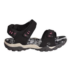 PDQ Womens/Ladies Toggle & Touch Fastening Sports Sandals / Black